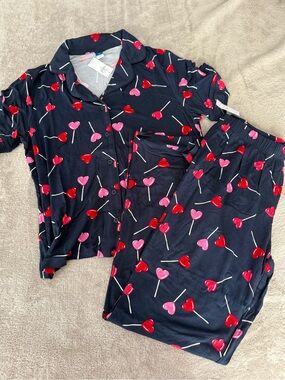 Old Navy Heart Lollipops S/S PJs in Navy Blue Sz XS - NEW!